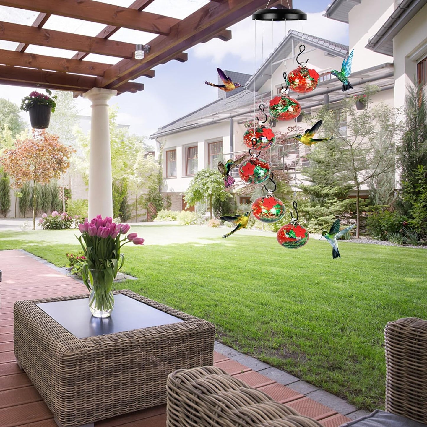 Fanyil Wind Chime Hummingbird Feeder